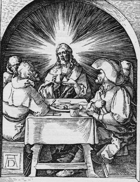 Christ in Emmaus / Dürer / c.1510 à Albrecht Dürer