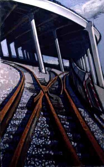 Tracks, 1986 (tempera on canvas)  à Alek  Rapoport