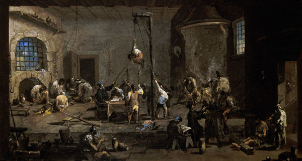 Scène de cour (inquisition) à Alessandro Magnasco