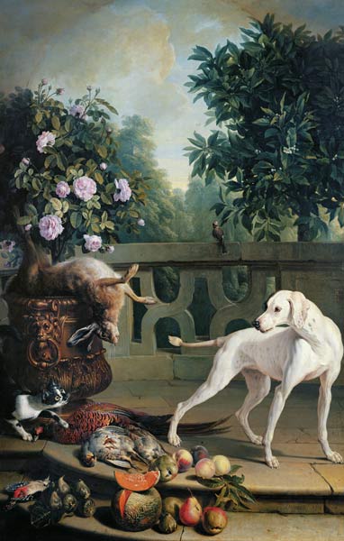 Animals, flowers and fruits à Alexandre-François Desportes