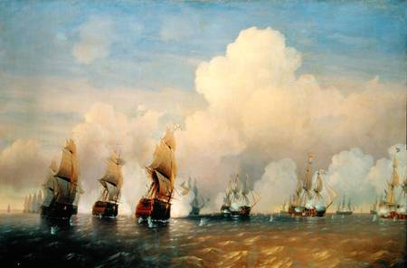 The Russo-Swedish Sea War near Kronstadt in 1790 à Alexej Petrowitsch Bogoljubov
