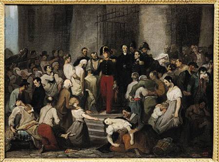 The Duke of Orleans Visiting the Sick at l'Hotel-Dieu During the Cholera Epidemic in 1832 à Alfred Johannot