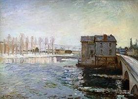 Moulin à eau au pont des Moret en hiver
