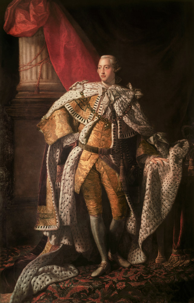 Portrait of the King George III of the United Kingdom (1738-1820) in his Coronation Robes à Allan Ramsay