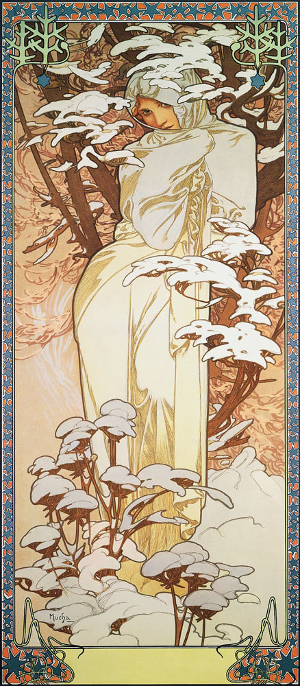 The Seasons: Winter à Alphonse Mucha