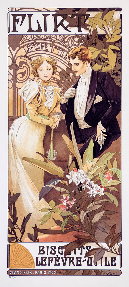 Advertising Poster for the Flirt Biscuits à Alphonse Mucha