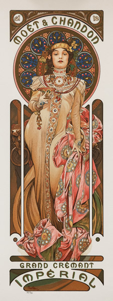 Advertising Poster for the Moet & Chandon Cremant Imperial à Alphonse Mucha