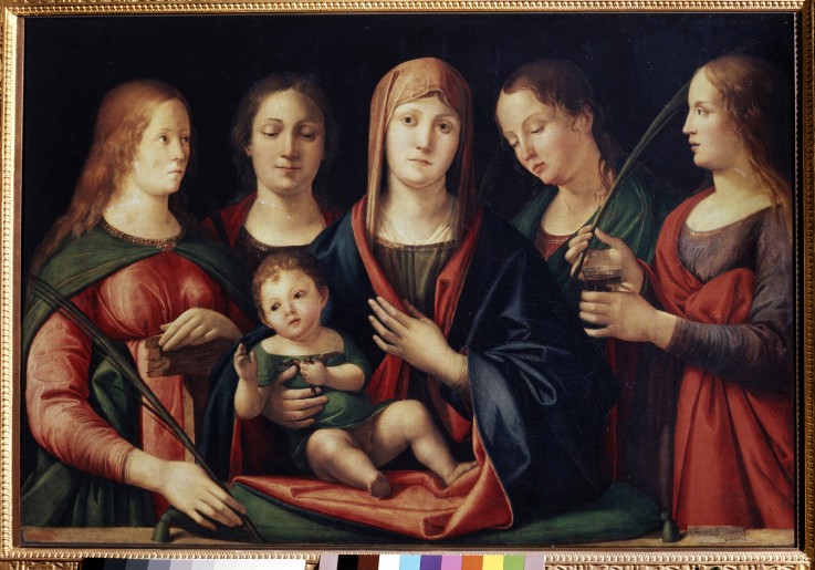 Madonna and Child with Mary Magdalen, Saint Catherine and two Saints à Alvise Vivarini