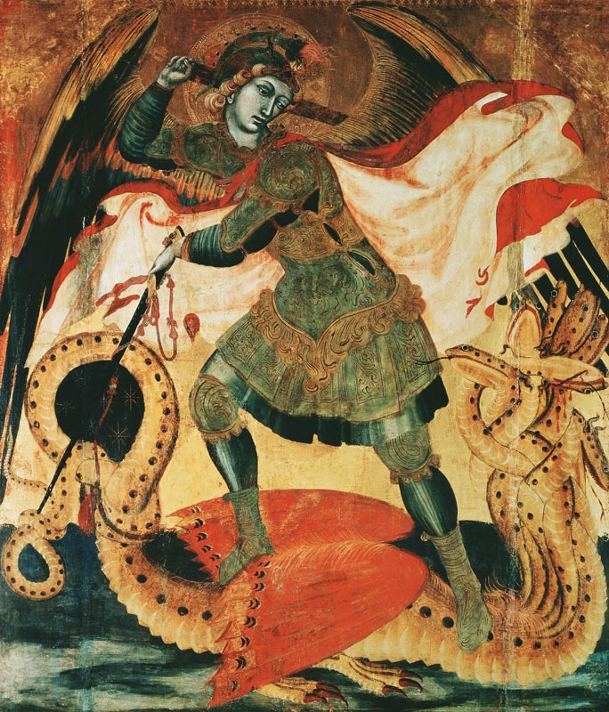 Michael and the Dragon à Ambrogio Lorenzetti