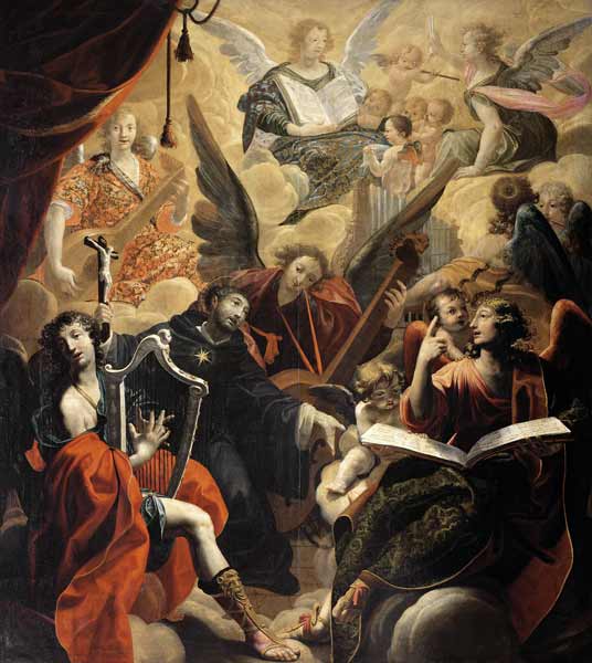 St. Nicholas of Tolentino with a Concert of Angels à Ambroise Fredeau