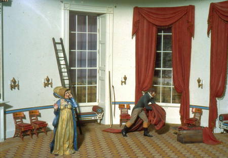 Dolley Madison removes paintings from White house 1812 à Ecole americaine