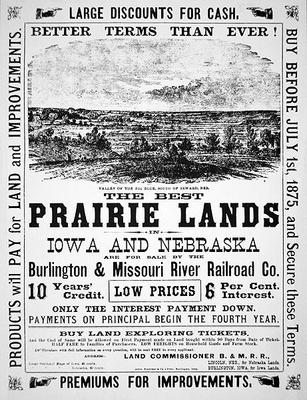 Land sale poster, 1875 (print) à École américaine, (19ème siècle)