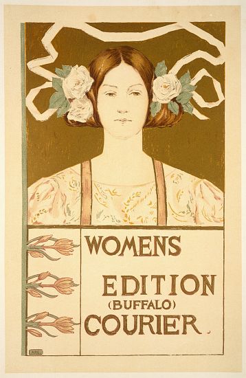 Reproduction of a poster advertising the 'Women's edition Buffalo Courier' à École américaine, (19ème siècle)