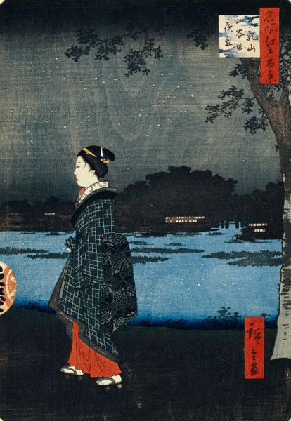 Night View of Matsuchiyama and the San'ya Canal (One Hundred Famous Views of Edo) à Ando oder Utagawa Hiroshige