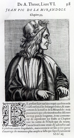 Giovanni Pico della Mirandola, from ''Les Vrais Pourtraits et vies des hommes illustres'' by Andre T à Andre Thevet