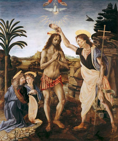 le baptême du Christ à Andrea del Verrocchio