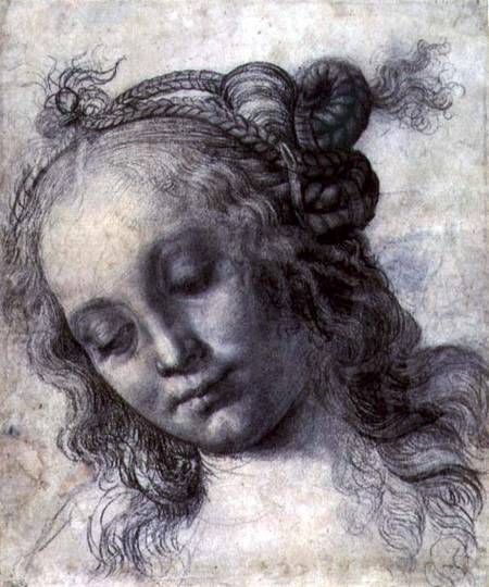 Woman Looking Down à Andrea del Verrocchio