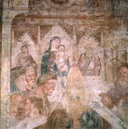 St. Ranieri Praying in the Temple (detail) à Andrea  di Bonaiuto