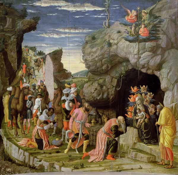 Adoration des mages, panneau central d'un autel à Andrea Mantegna