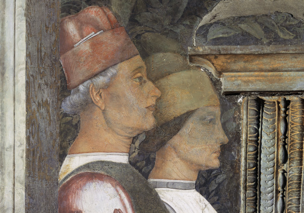 Camera d.Sposi, Courtiers à Andrea Mantegna