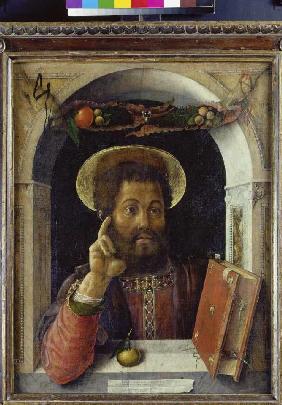 portrait d'un saint apôtre dans le cadre de la fenêtre