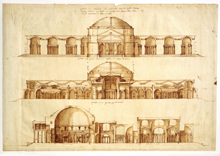 Reconstruction project of the Baths of Agrippa, Rome à Andrea Palladio