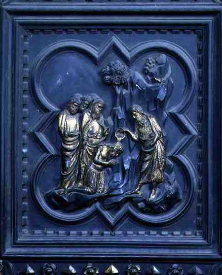 The Baptism of the Disciples, ninth panel of the South Doors of the Baptistery of San Giovanni à Andrea Pisano
