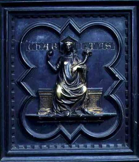 Charity, panel C of the South Doors of the Baptistery of San Giovanni à Andrea Pisano