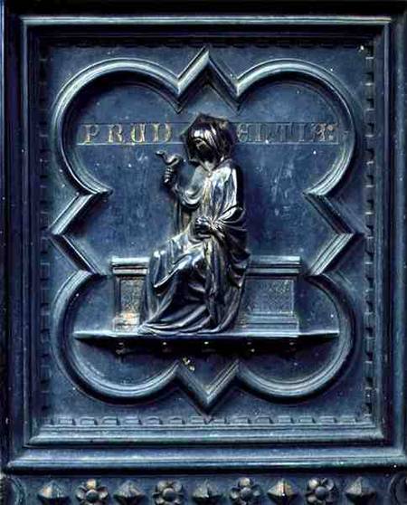 Prudence, panel H of the South Doors of the Baptistery of San Giovanni à Andrea Pisano