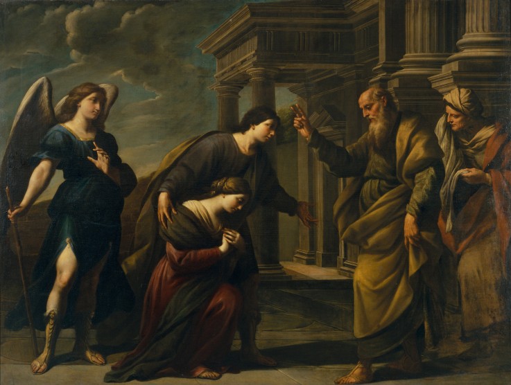 Raguel's Blessing of her Daughter Sarah before Leaving Ecbatana with Tobias à Andrea Vaccaro
