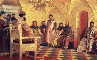 Zar Mikhail Fjodorowitsch mit Bojaren à Andrej Petrowitsch Rjabuschkin