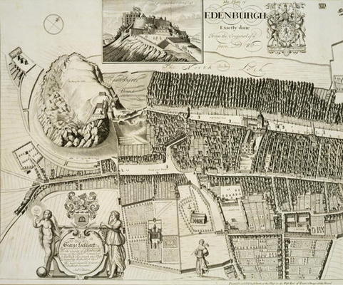 Plan of Edinburgh, pub. by John Smith (c.1652-1742) c.1710 (engraving) à Andrew Johnston