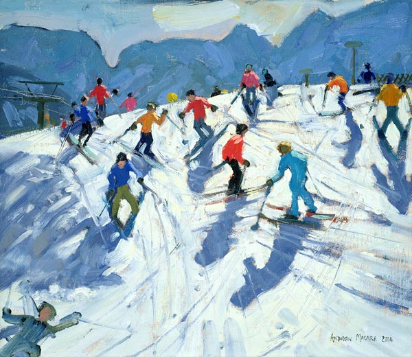 Busy Ski Slope, Lofer, 2004 (oil on canvas)  à Andrew  Macara