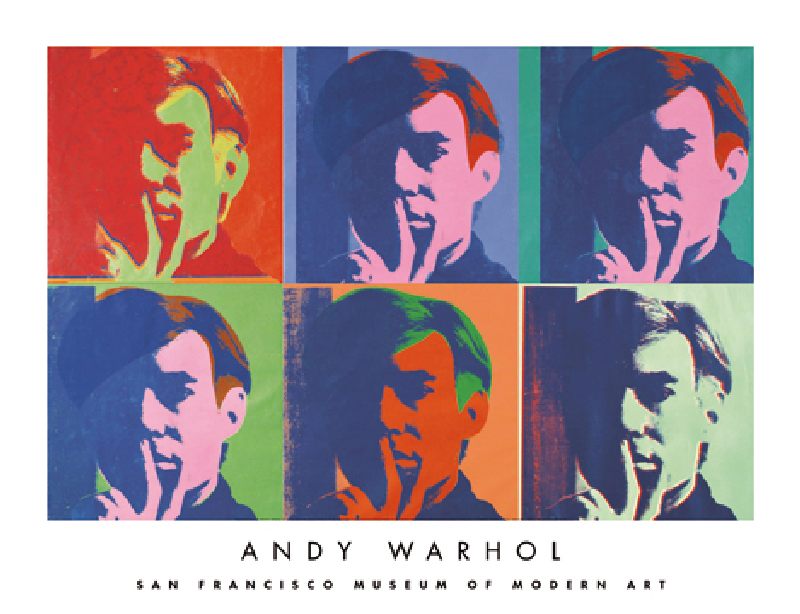 A Set of Six Self-Portraits - Andy Warhol en reproduction imprimée ou copie  peinte à l\'huile sur toile