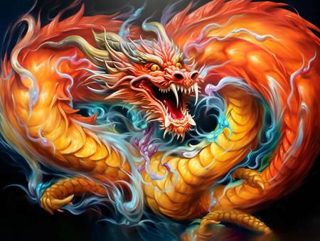 Le puissant dragon chinois de l\'année terrestre. Signe du zodiaque