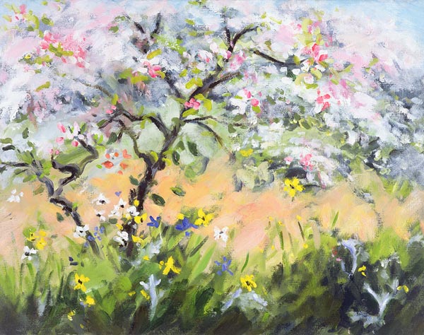 Fleurs de printemps (huile sur toile)  à Anne  Durham