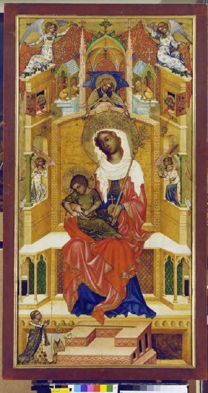 Marie trônant avec l'enfant (la madonne brillante) à Anonyme (Bohémien)