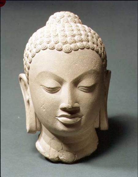 Buff sandstone head of the BuddhaSarnath à Anonyme