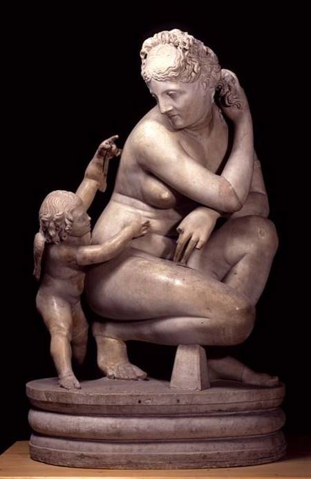 Crouching Venus with CupidRoman copy after the Hellenistic original à Anonyme
