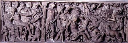 Front of a sarcophagus depicting the death of AdonisRoman à Anonyme