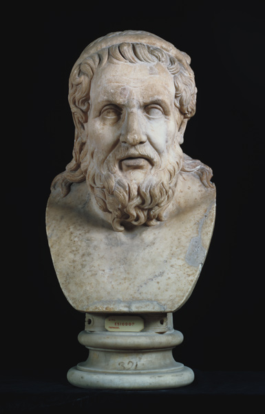 Portrait bust possibly of either Hesiod (8th century BC) or Homer (8th century BC) à Anonyme