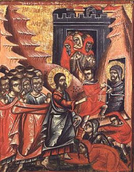Raising of LazarusGreek Icon from Epirus à Anonyme