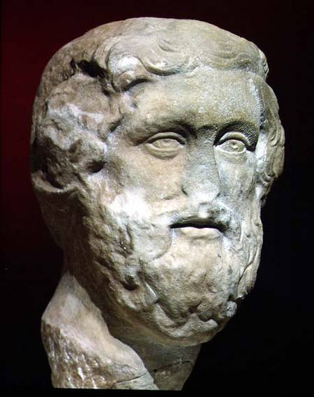 Roman marble head of a bearded man à Anonyme