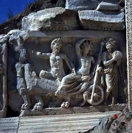 Roman relief depicting a triumphal chariot à Anonyme