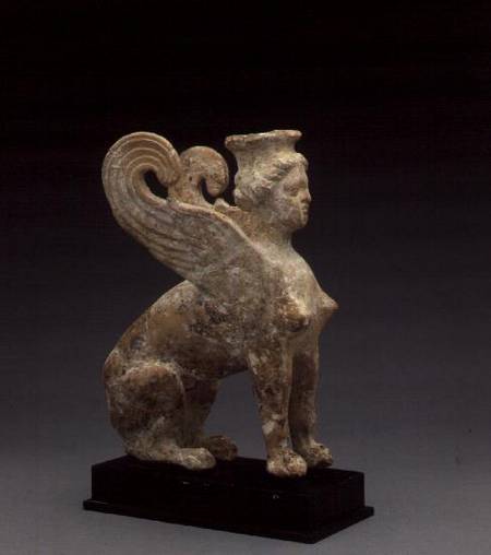 Terracotta figure of a sphinx, from South Italy,Greek à Anonyme