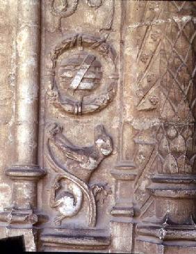 Detail of a dog, from the Cloisters,Manueline Gothic