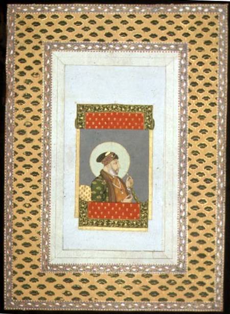 Window portrait of 'Aziz-ud-Din 'Alamgir IIEmperor of India 1754-60 Mughal à Anonyme