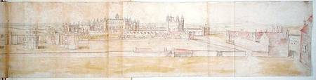 Hampton Court Palace from the North, from 'The Panorama of London' à Anthonis van den Wyngaerde
