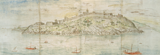 Panoramic View of Tarragona, Spain  and à Anthonis van den Wyngaerde