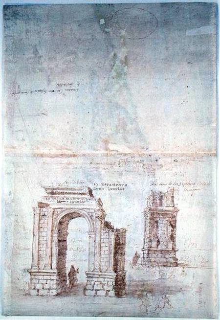 Sketches of Roman Ruins at Tarragona à Anthonis van den Wyngaerde